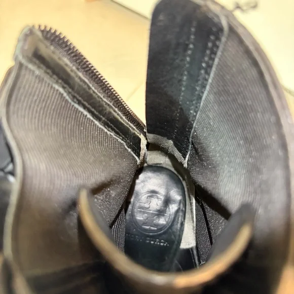 Tory Burch Black Leather Combat boots  Women's size 6M - Picture 7 of 8